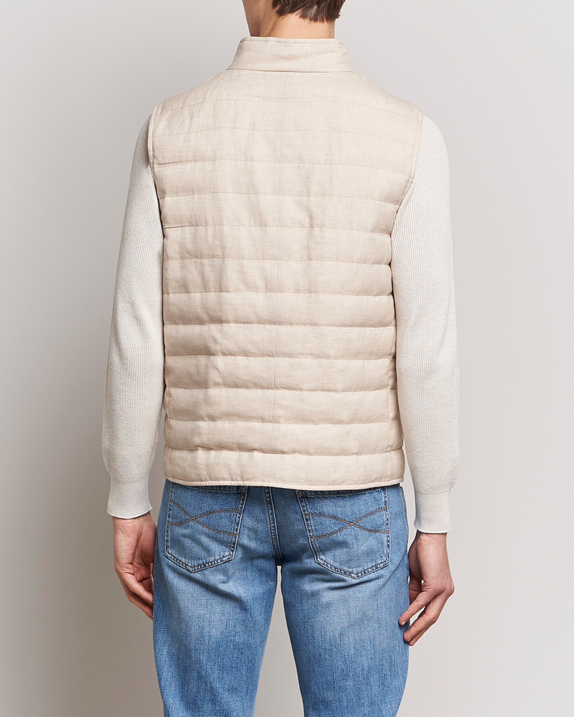 Homme | Gilets | Brunello Cucinelli | Cotton/Linen Gilet Light Beige