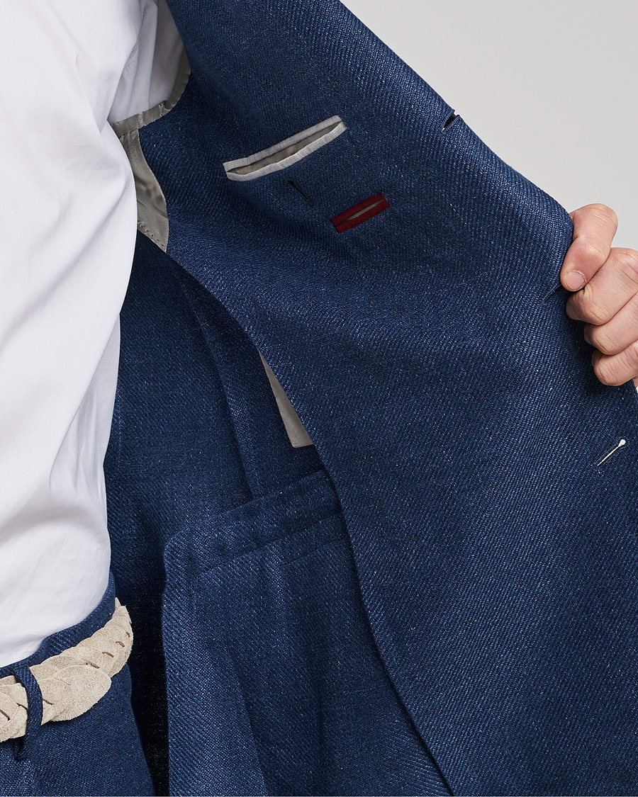 Homme | Costumes | Brunello Cucinelli | Linen/Silk Suit Royal Blue