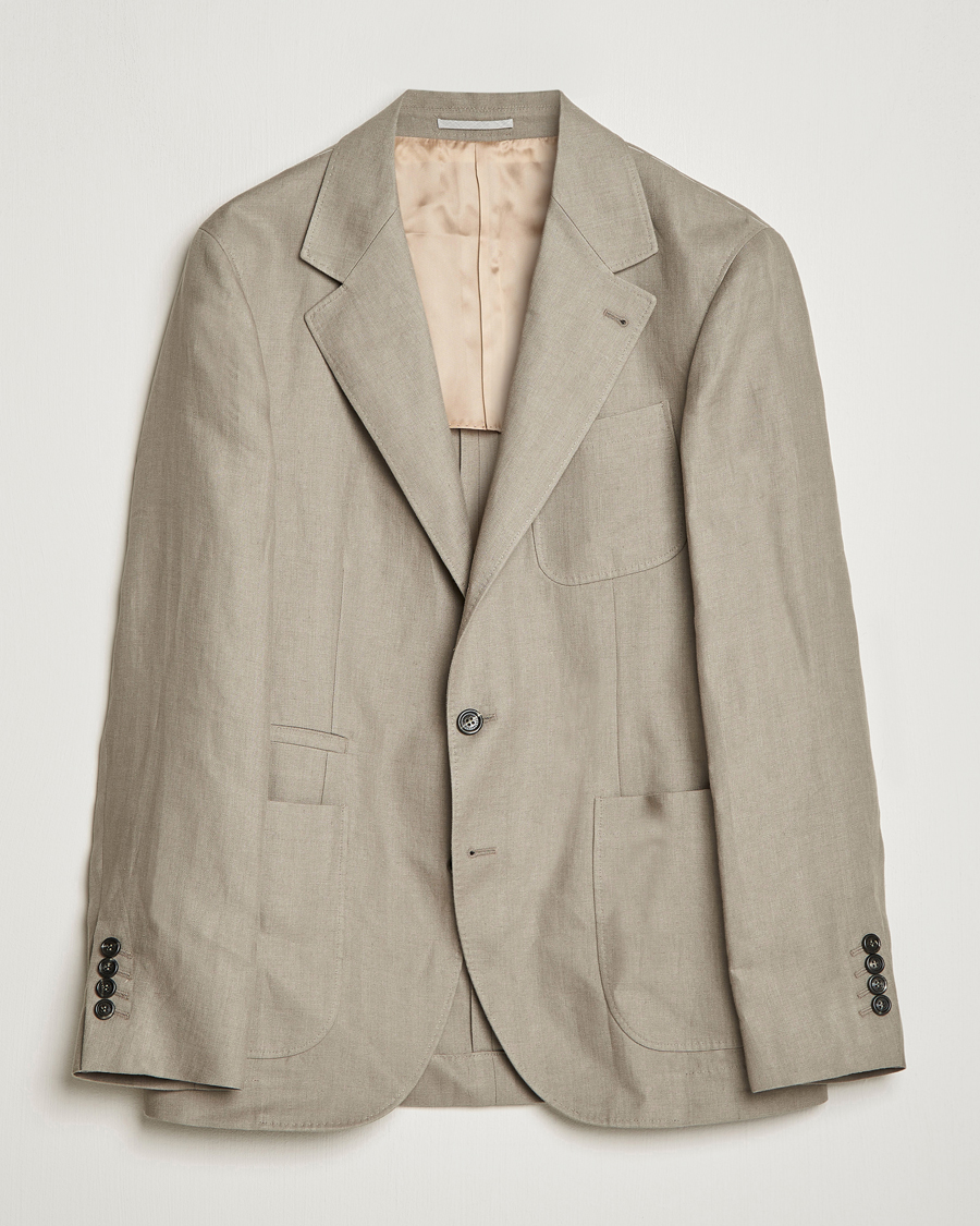 Homme | Blazers | Brunello Cucinelli | Linen Blazer Olive