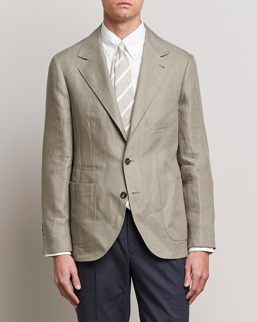 Homme | Blazers | Brunello Cucinelli | Linen Blazer Olive