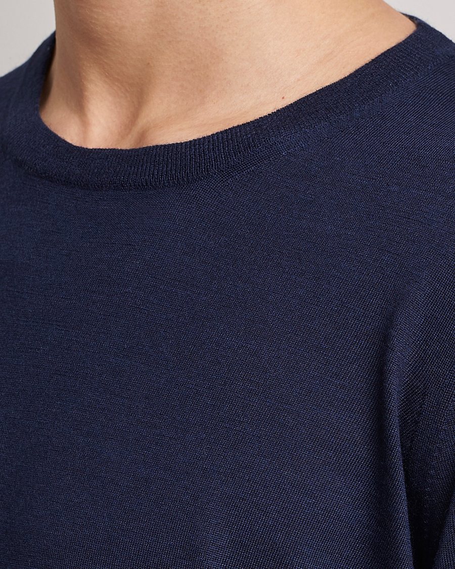 Homme | Pulls Et Tricots | Brunello Cucinelli | Cashmere/Wool Crew Neck Sweater Navy