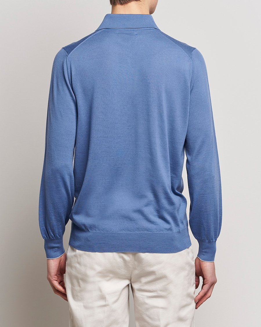 Homme | Pulls Et Tricots | Brunello Cucinelli | Cashmere/Wool Knitted Polo Oxford Blue