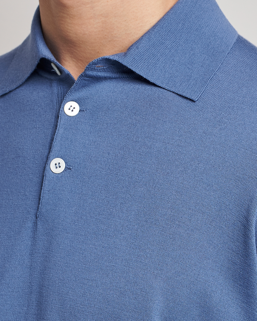 Homme | Pulls Et Tricots | Brunello Cucinelli | Cashmere/Wool Knitted Polo Oxford Blue