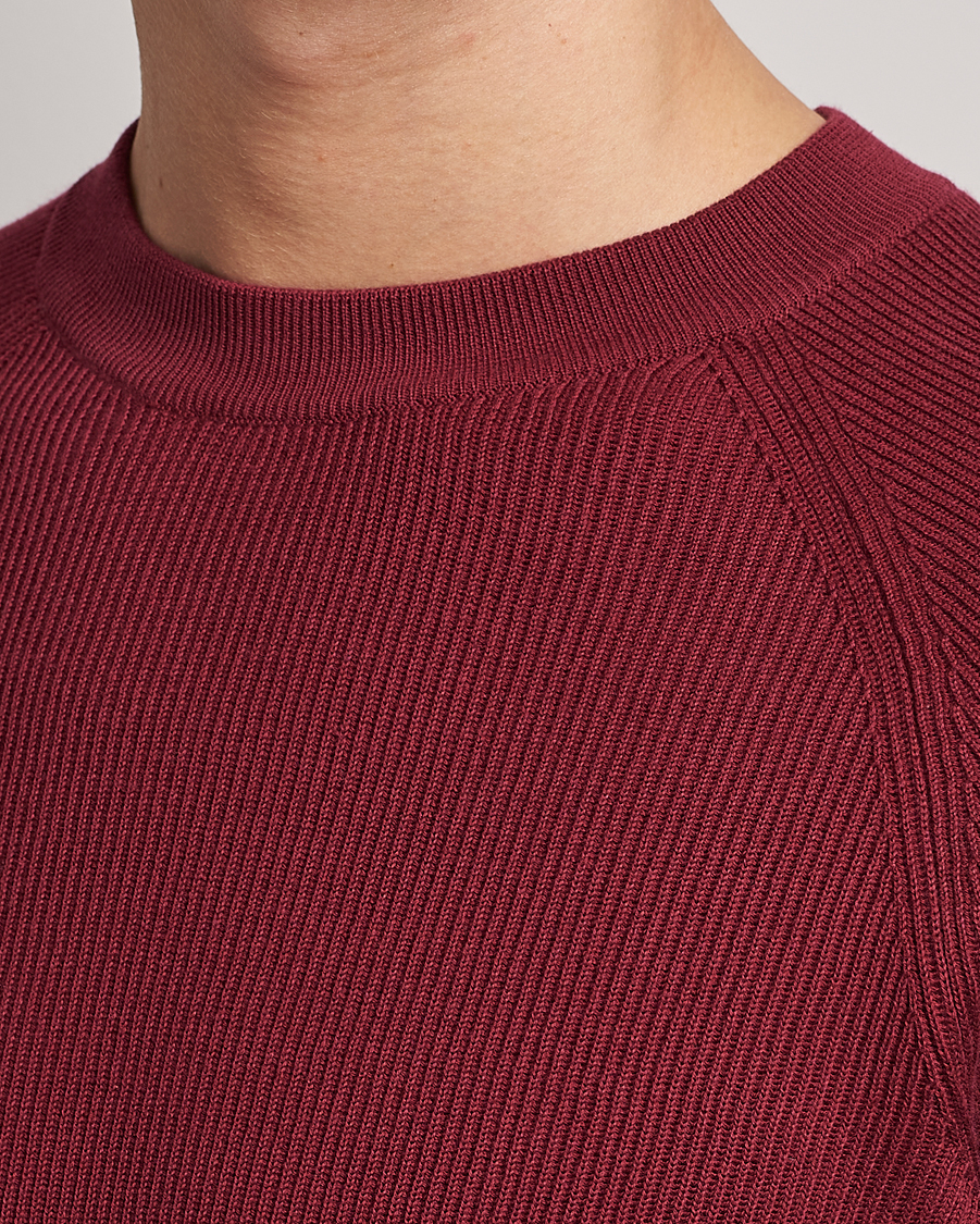 Homme | Pulls Et Tricots | Brunello Cucinelli | Rib Stitch Crew Neck Sweater Burgundy