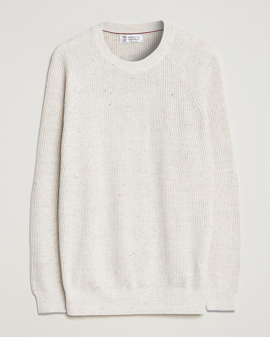 Homme | Pulls Et Tricots | Brunello Cucinelli | Chine Rib Sweater Light Beige