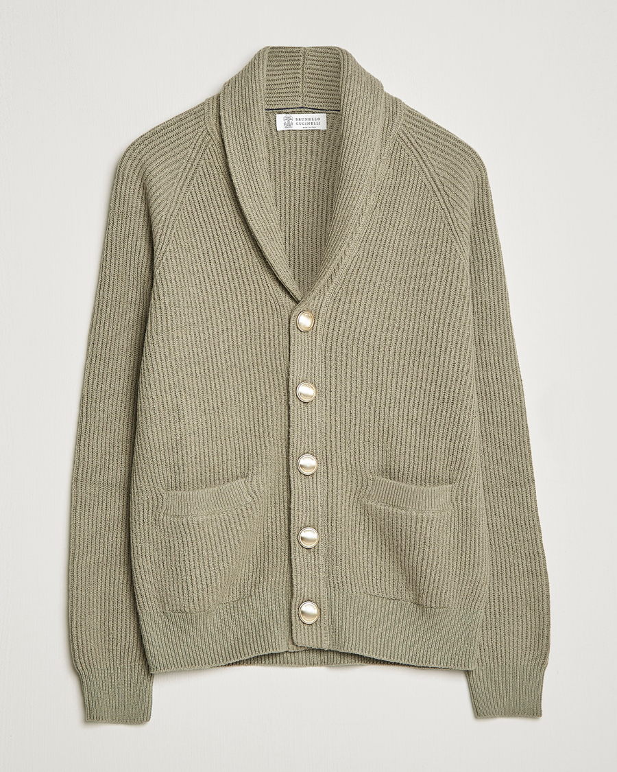 Homme | Pulls Et Tricots | Brunello Cucinelli | Heavy Rib Cardigan Olive