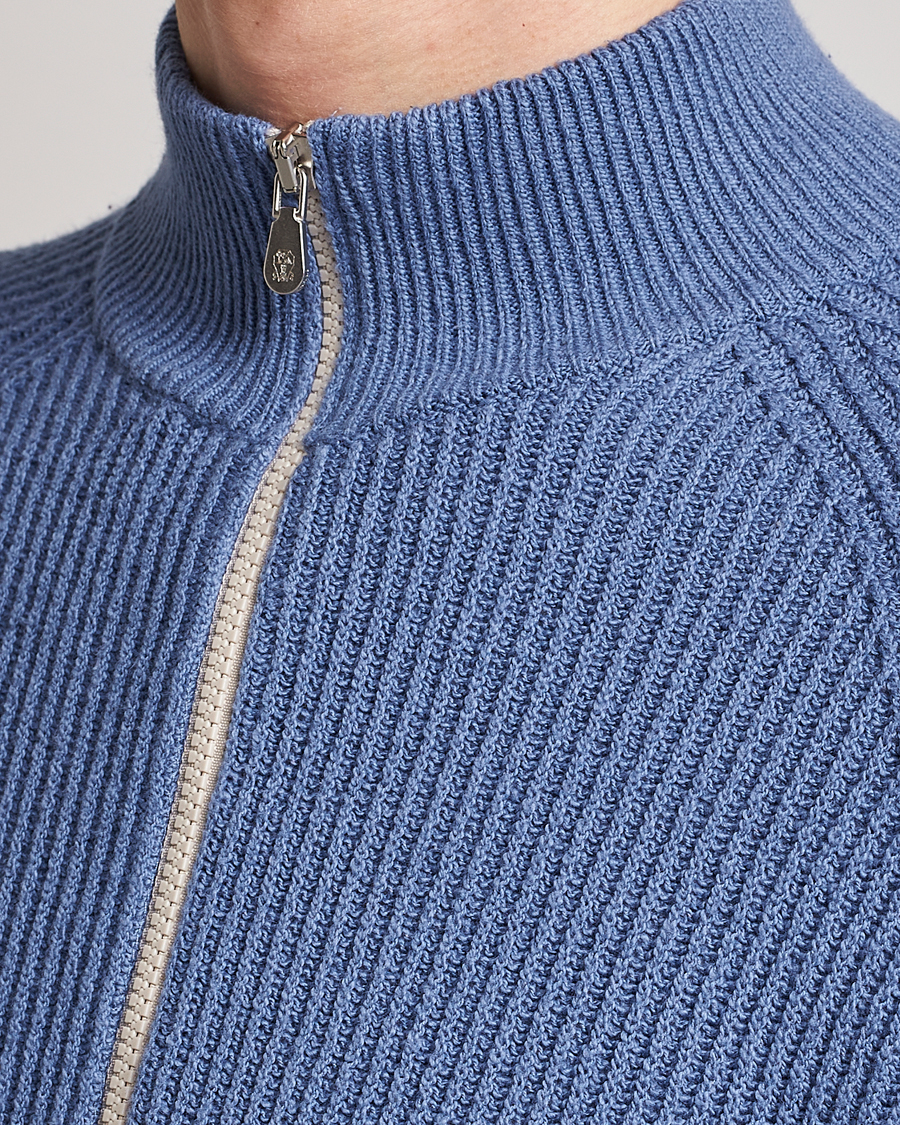 Homme | Pulls Et Tricots | Brunello Cucinelli | Heavy Zip Sweater Oxford Blue