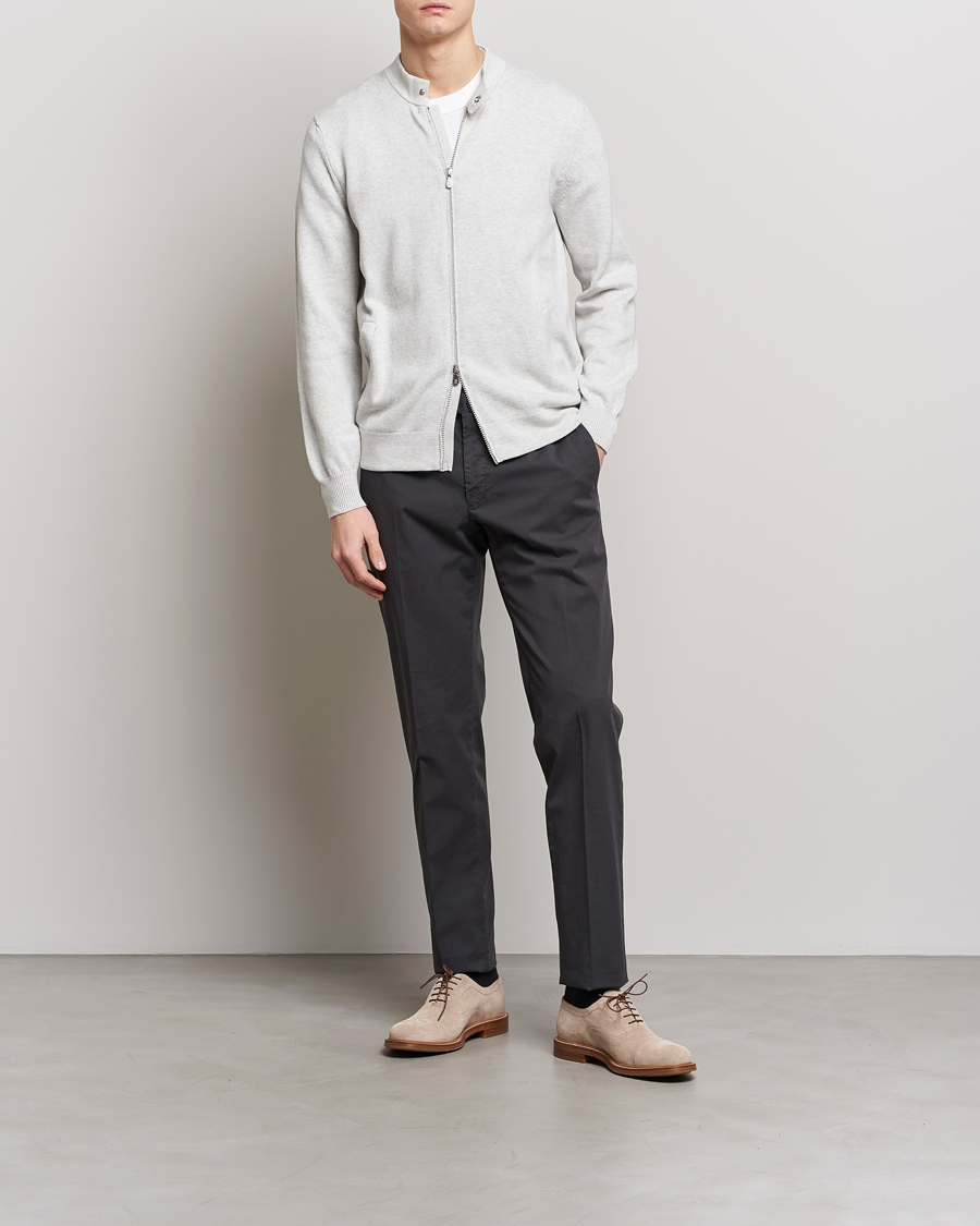 Homme | Pulls Et Tricots | Brunello Cucinelli | Knitted Zip Blouson Pearl Grey