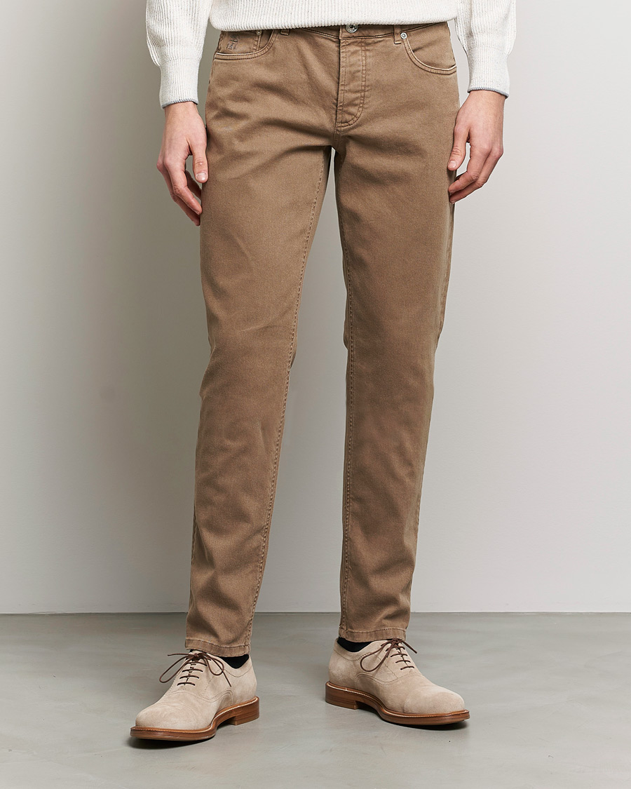 Homme | Pantalons | Brunello Cucinelli | Slim Fit 5-Pocket Pants Beige