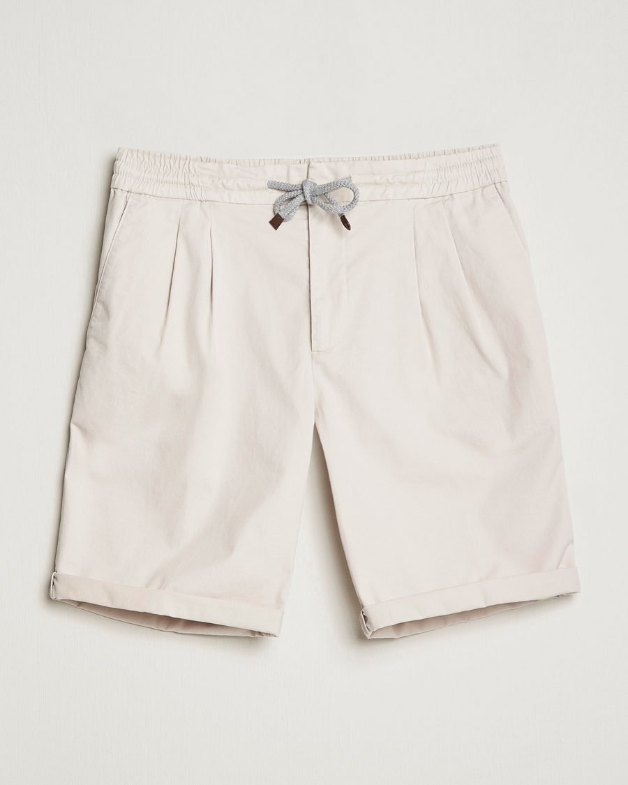 Homme | Shorts | Brunello Cucinelli | Drawstring Shorts Light Beige