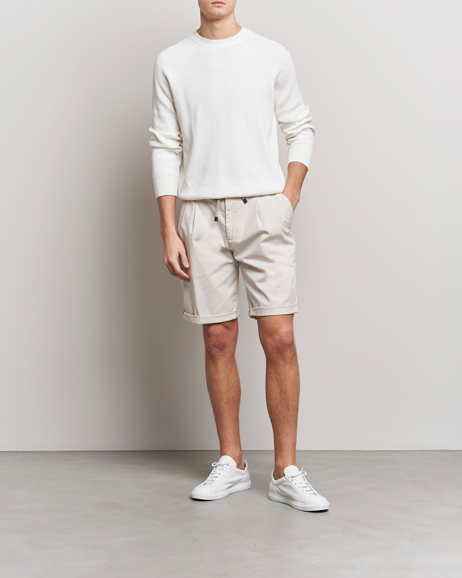 Homme | Shorts | Brunello Cucinelli | Drawstring Shorts Light Beige