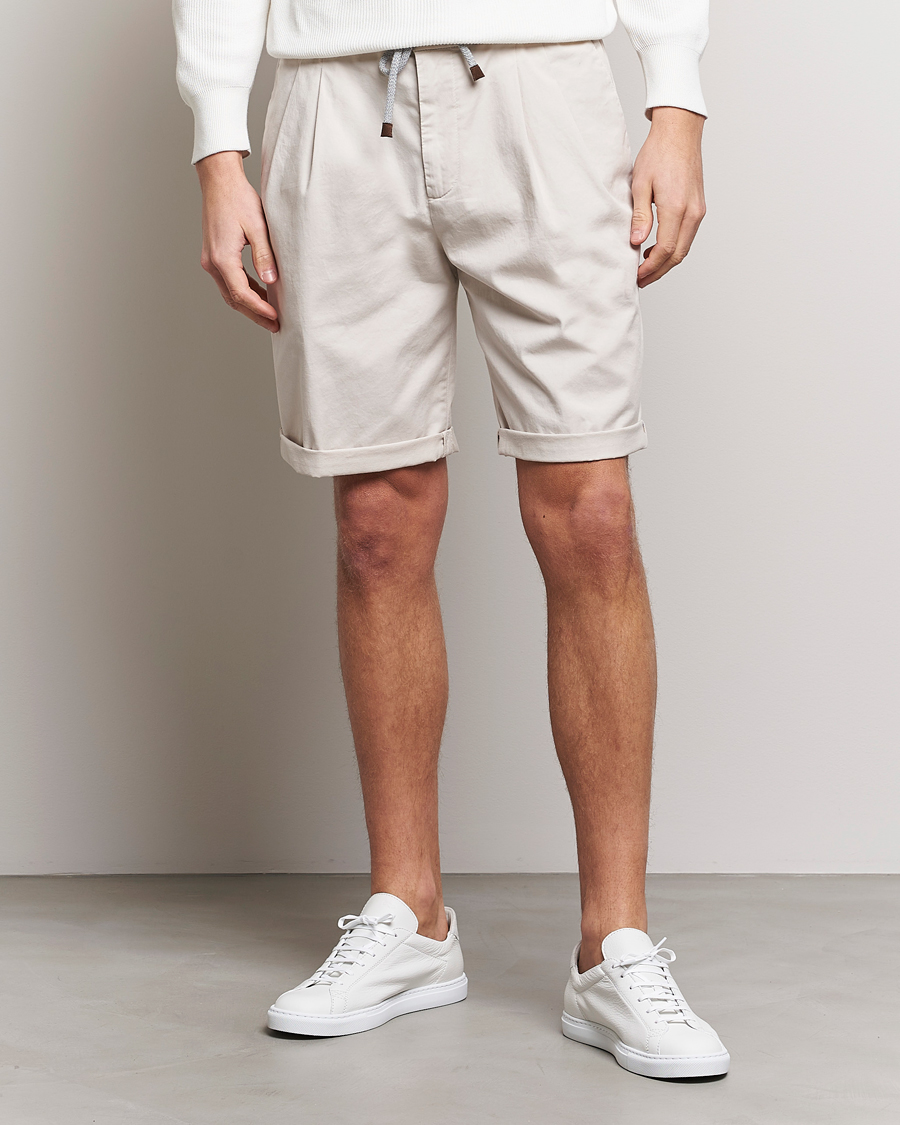 Homme | Shorts | Brunello Cucinelli | Drawstring Shorts Light Beige