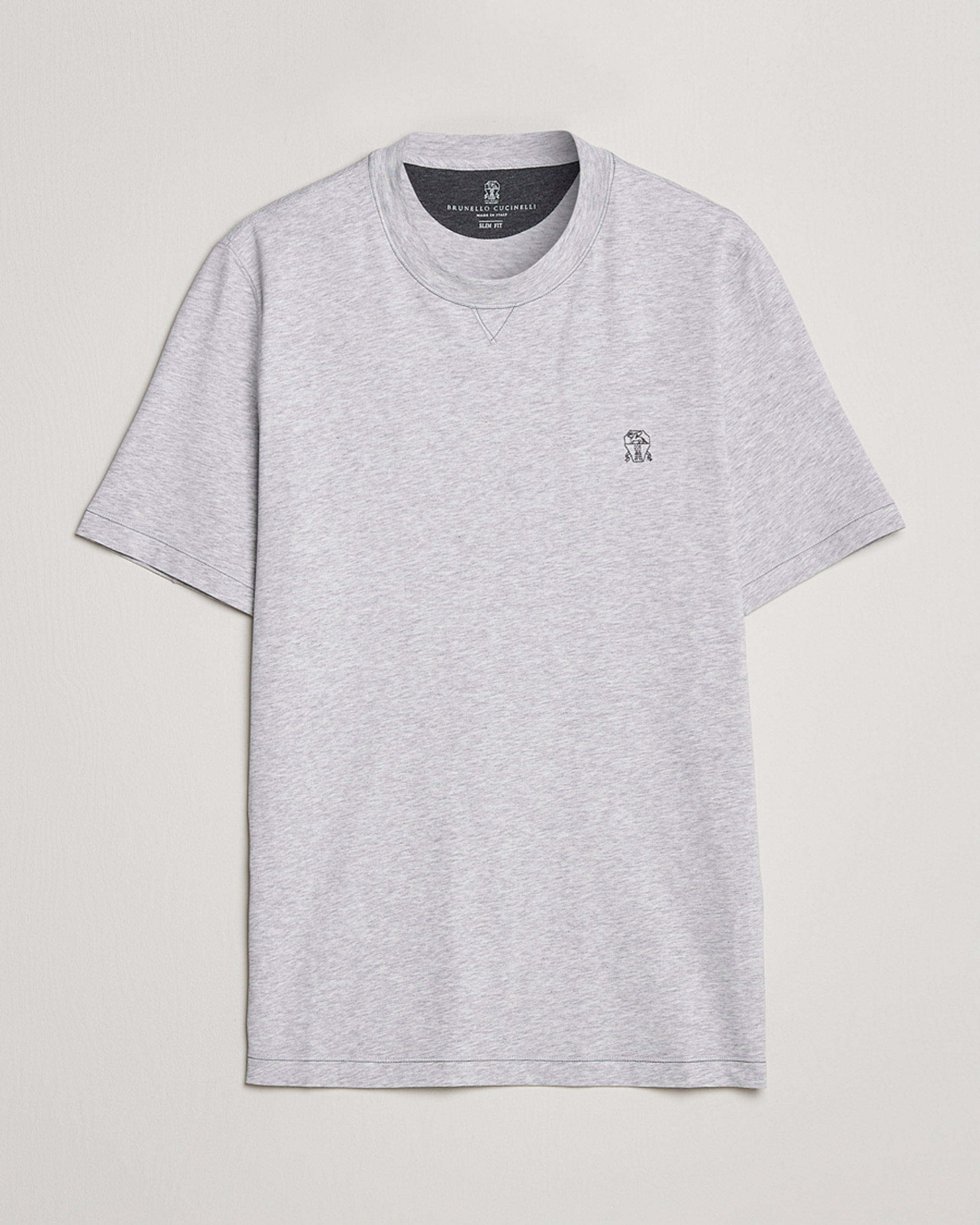 Homme | T-shirts | Brunello Cucinelli | Short Sleeve Logo T-shirt Light Grey