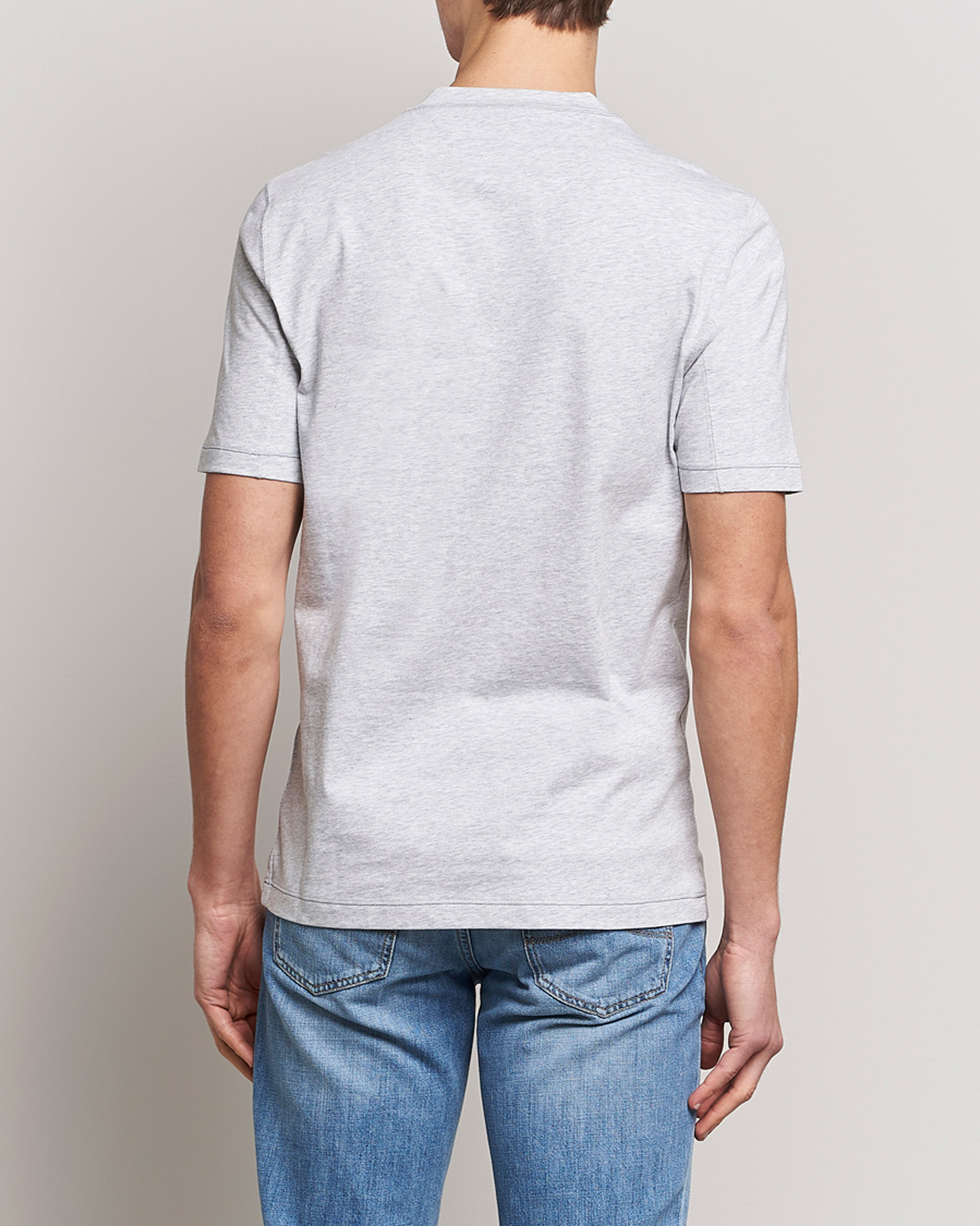Homme | T-shirts | Brunello Cucinelli | Short Sleeve Logo T-shirt Light Grey