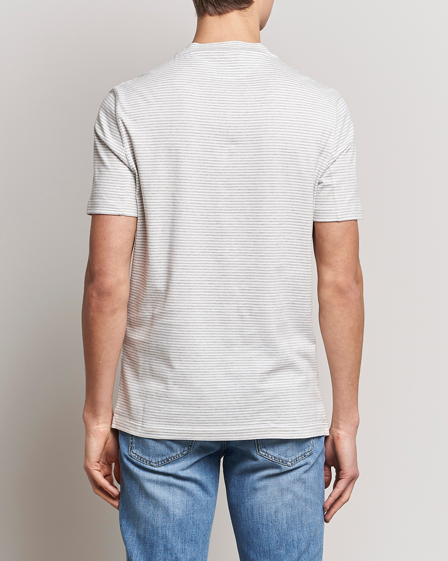 Homme | T-shirts | Brunello Cucinelli | Short Sleeve Striped T-Shirt Light Grey