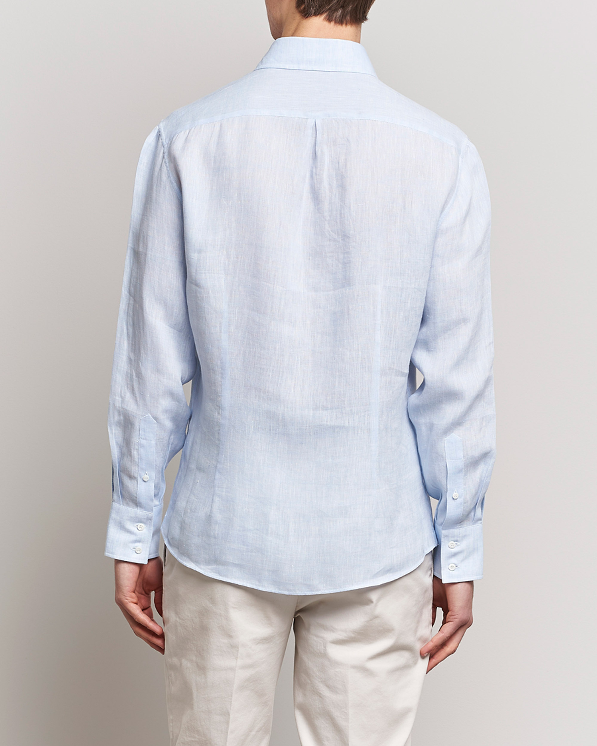 Homme | Chemises | Brunello Cucinelli | Slim Fit Linen Sport Shirt Light Blue