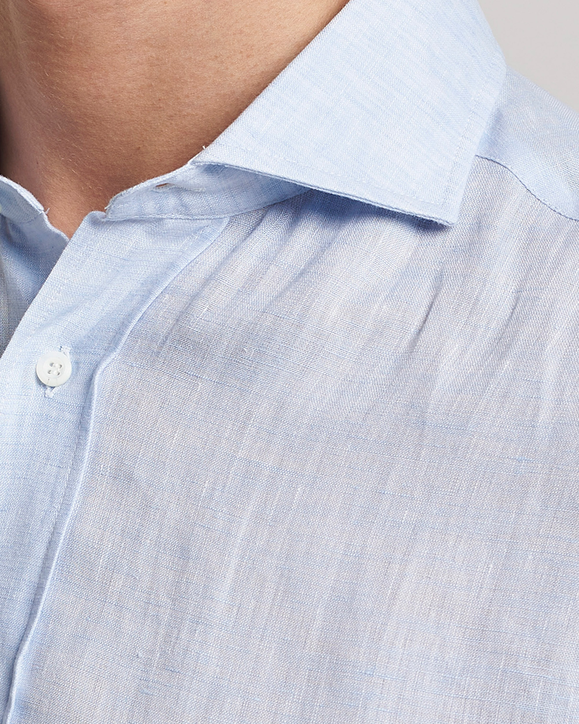 Homme | Chemises | Brunello Cucinelli | Slim Fit Linen Sport Shirt Light Blue