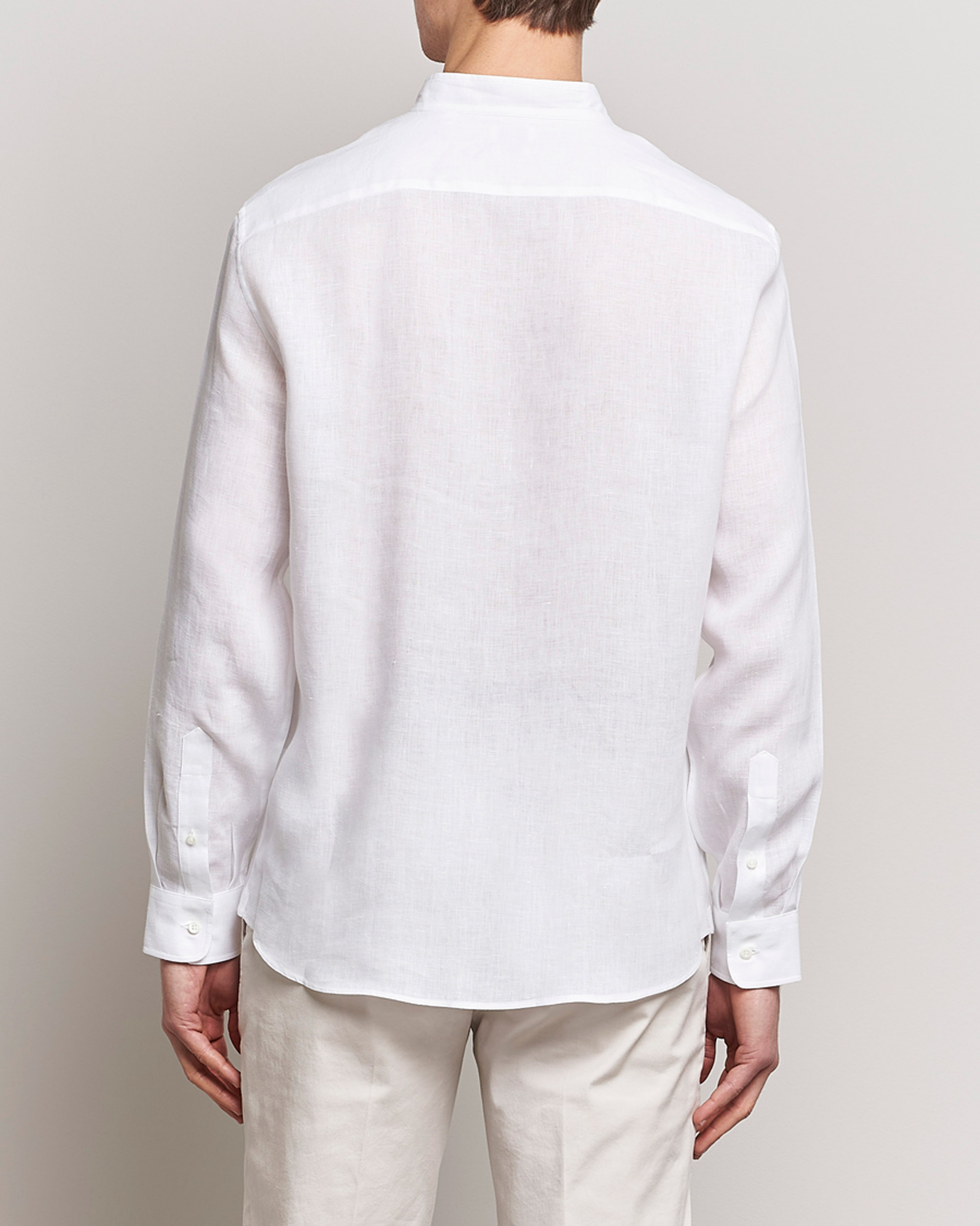 Homme | Chemises | Brunello Cucinelli | Linen Guru Collar Shirt White