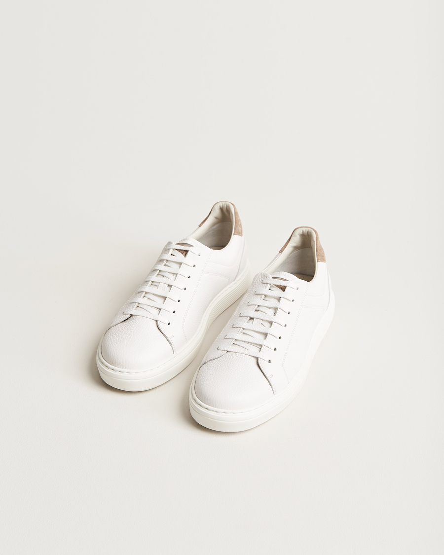 Homme | Brunello Cucinelli Classic Sneakers White Grain Calf | Brunello Cucinelli | Classic Sneakers White Grain Calf