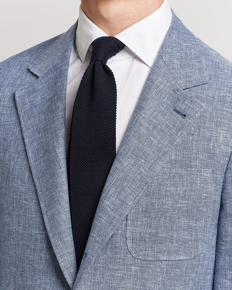 Homme | Brunello Cucinelli Knitted Tie Navy | Brunello Cucinelli | Knitted Tie Navy