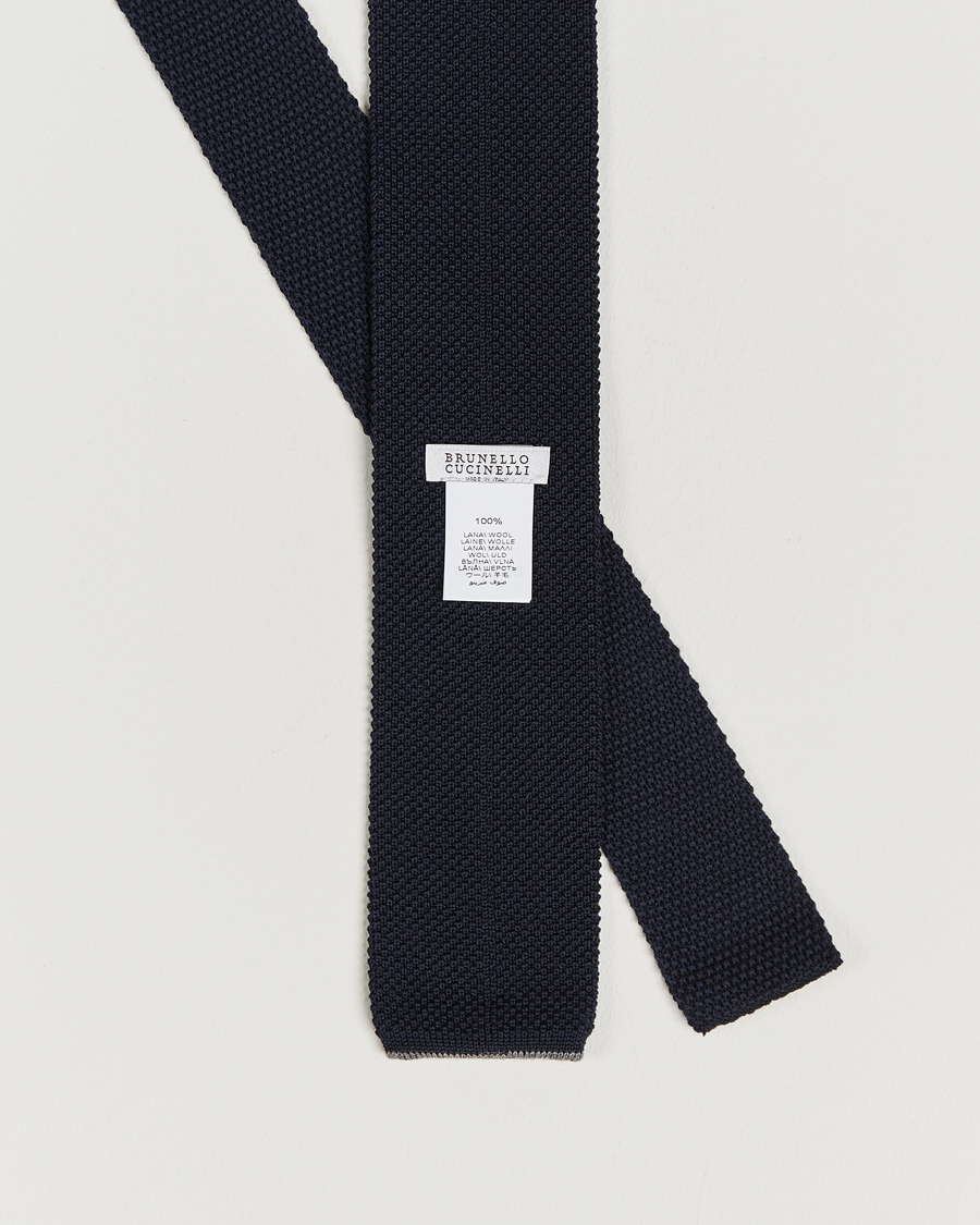 Homme | Brunello Cucinelli Knitted Tie Navy | Brunello Cucinelli | Knitted Tie Navy