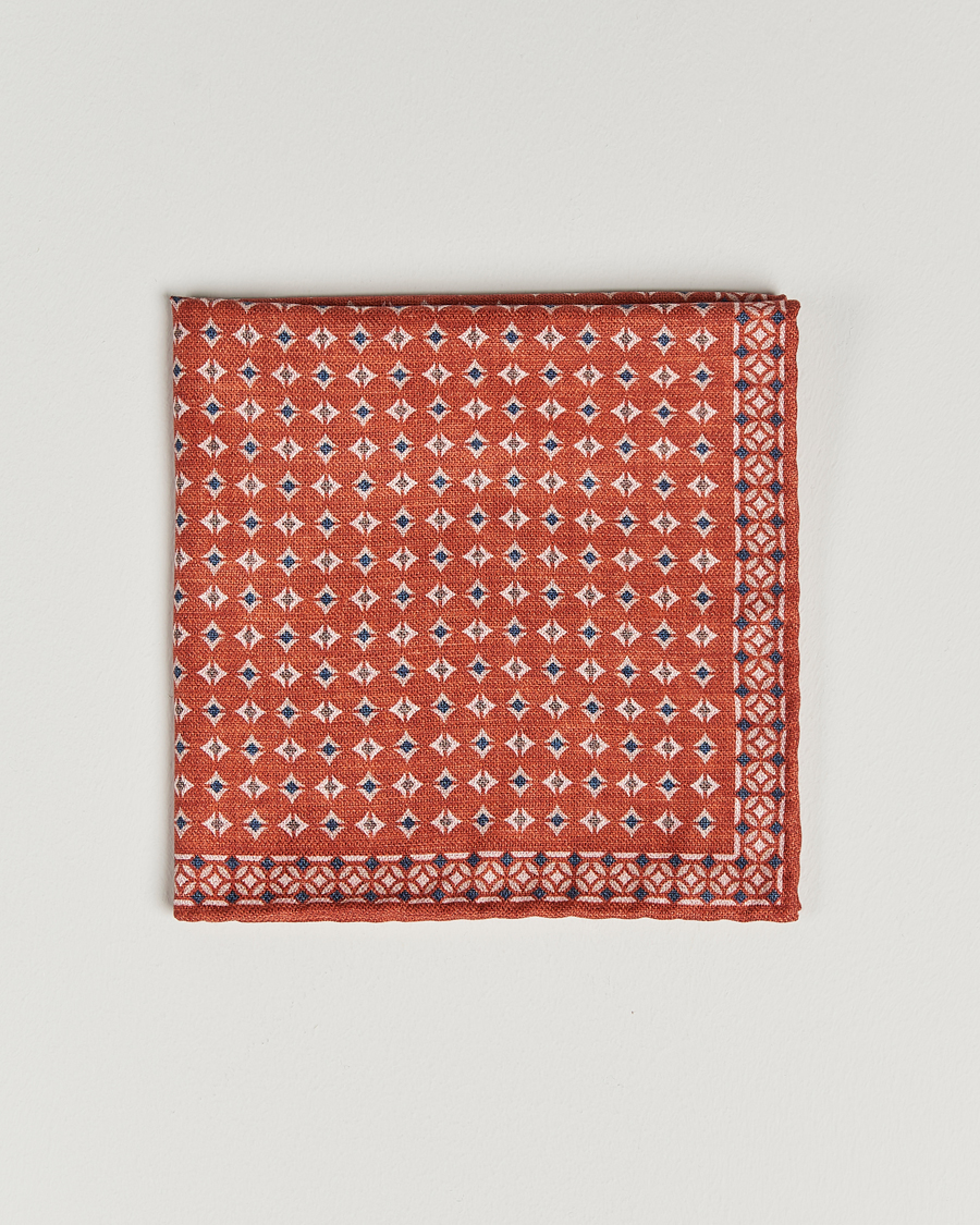 Homme | Brunello Cucinelli Silk Pocket Square Orange | Brunello Cucinelli | Silk Pocket Square Orange