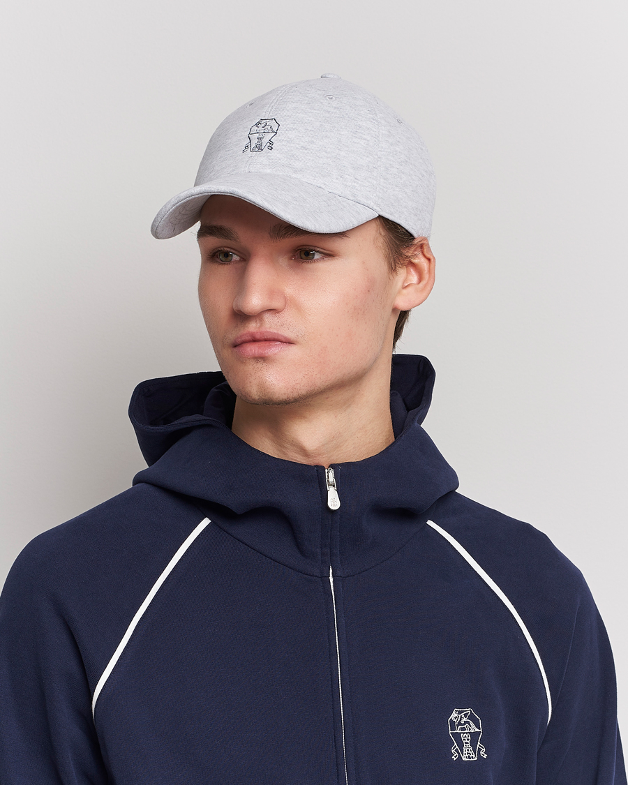Homme | Brunello Cucinelli Peach Baseball Cap Light Grey | Brunello Cucinelli | Peach Baseball Cap Light Grey