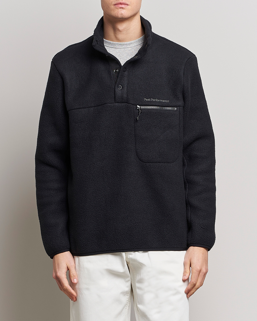 Homme | Pulls Et Tricots | Peak Performance | Fleece Snap Sweater Black