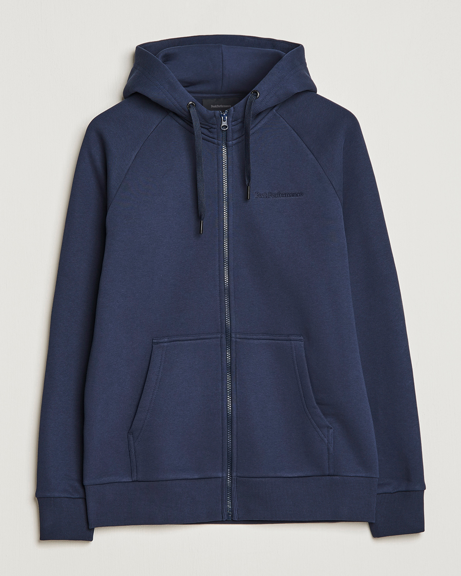 Homme | Pulls Et Tricots | Peak Performance | Original Logo Full Zip Hoodie Blue Shadow