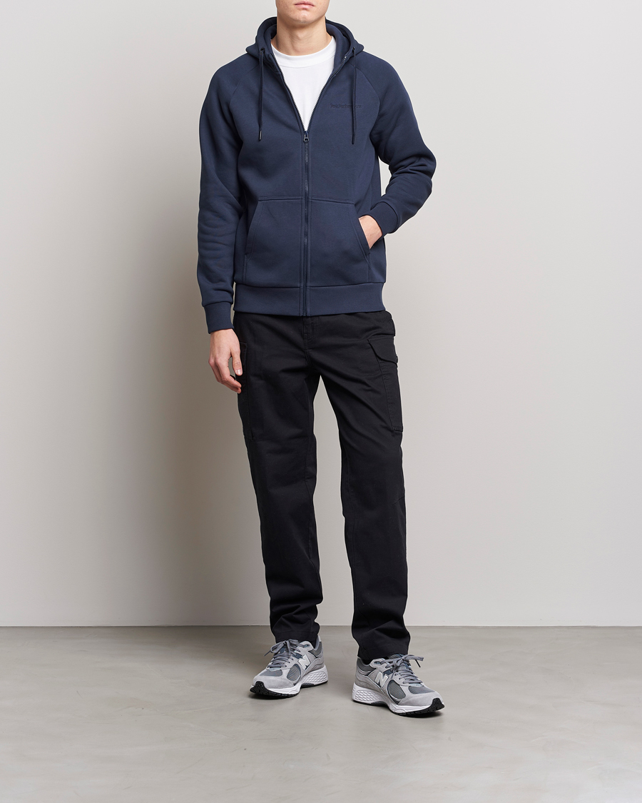 Homme | Pulls Et Tricots | Peak Performance | Original Logo Full Zip Hoodie Blue Shadow