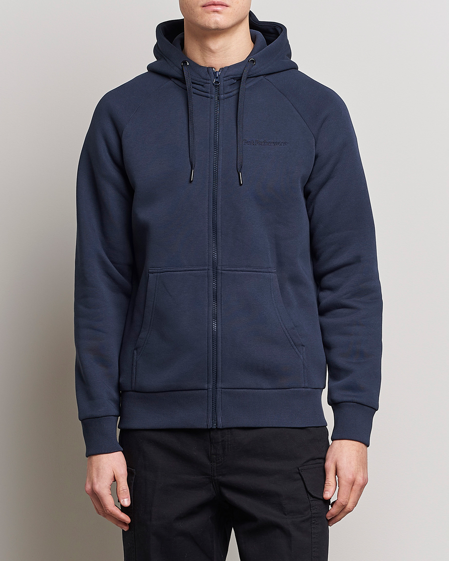 Homme | Pulls Et Tricots | Peak Performance | Original Logo Full Zip Hoodie Blue Shadow