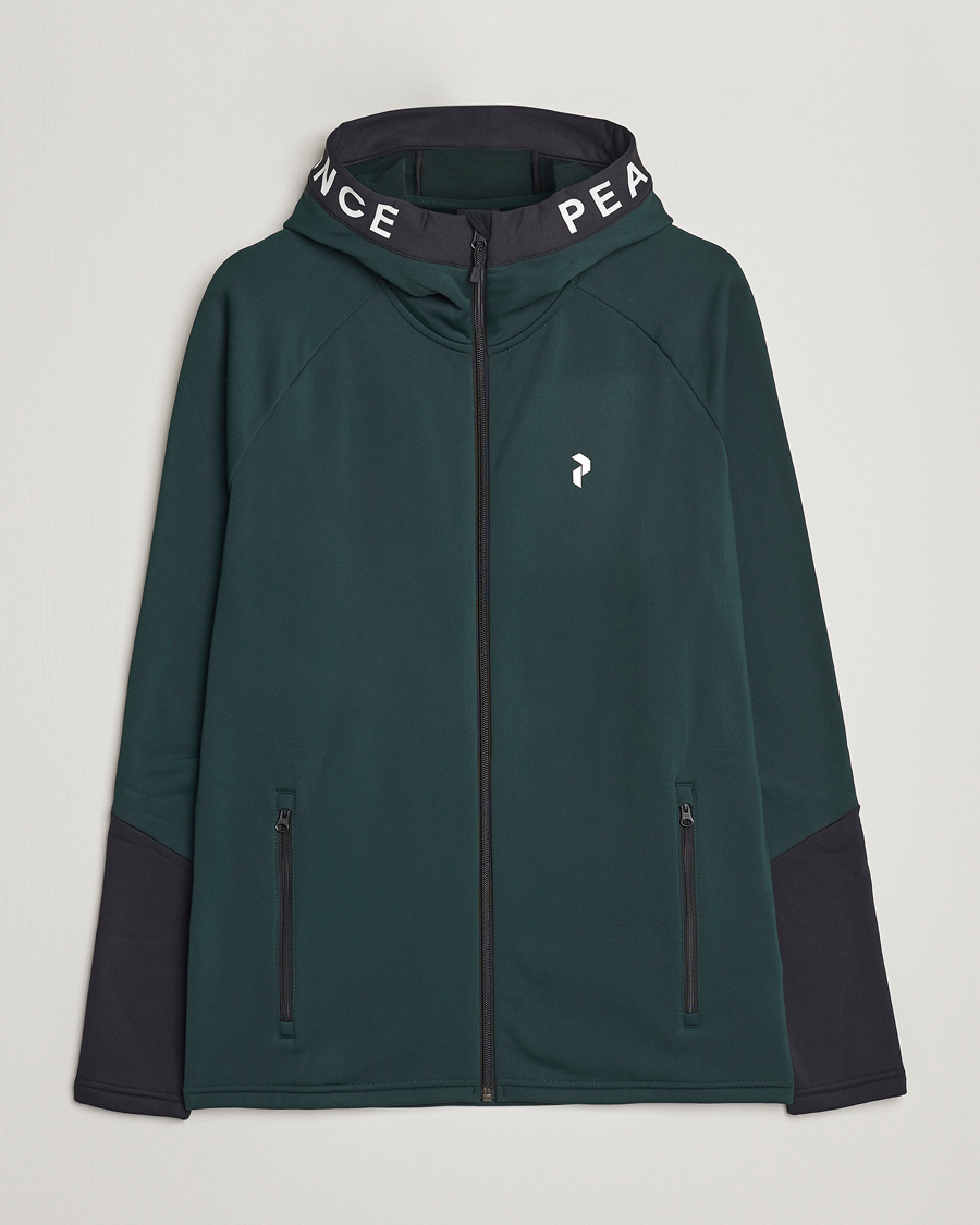 Homme | Pulls Et Tricots | Peak Performance | Rider Zip Hood Fleece Scarab Green/Black