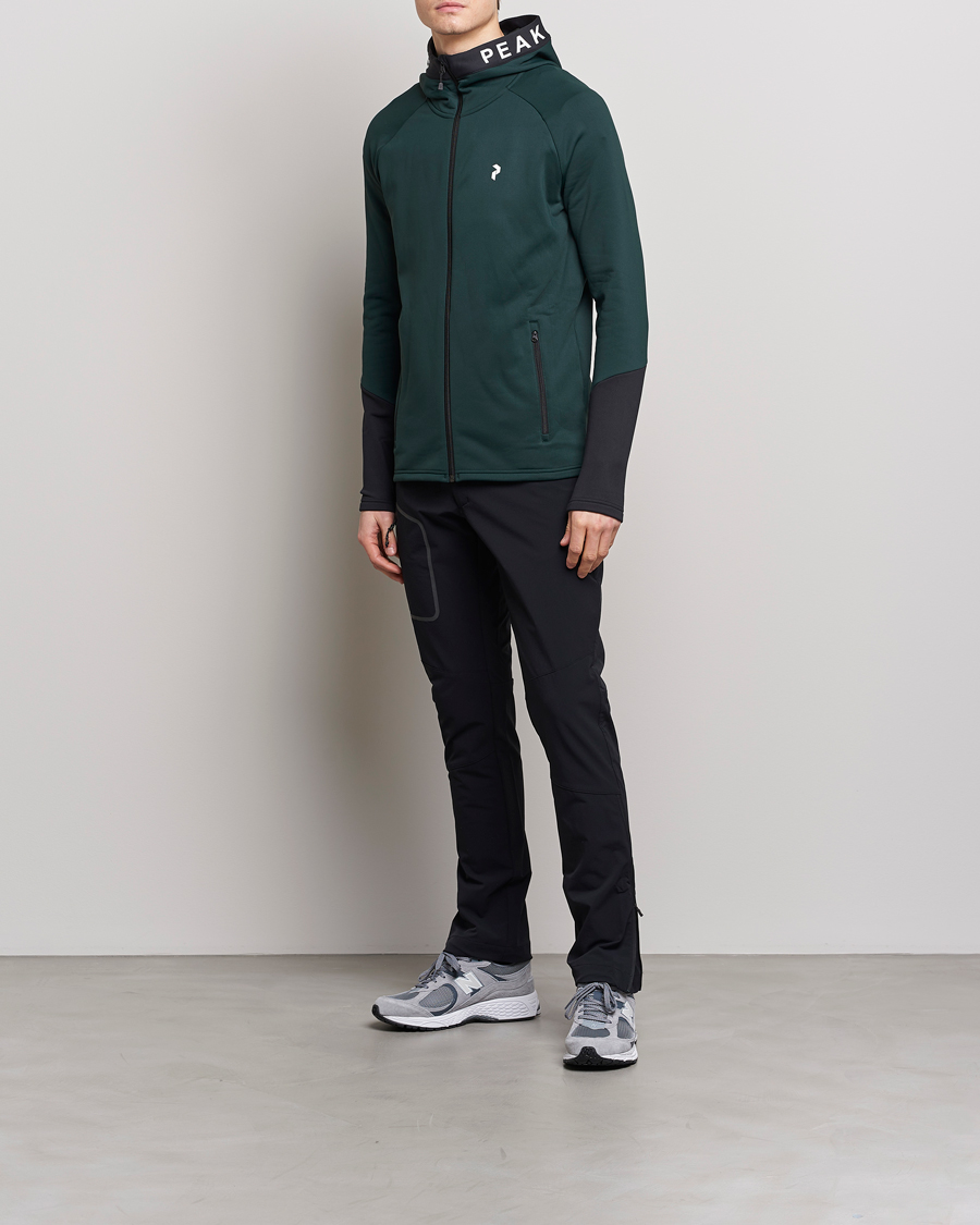 Homme | Pulls Et Tricots | Peak Performance | Rider Zip Hood Fleece Scarab Green/Black