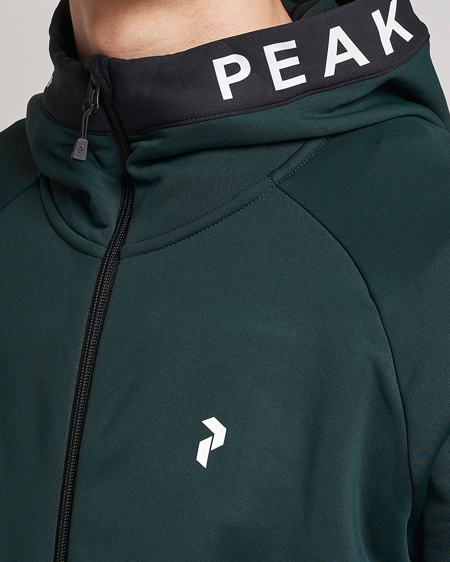Homme | Pulls Et Tricots | Peak Performance | Rider Zip Hood Fleece Scarab Green/Black