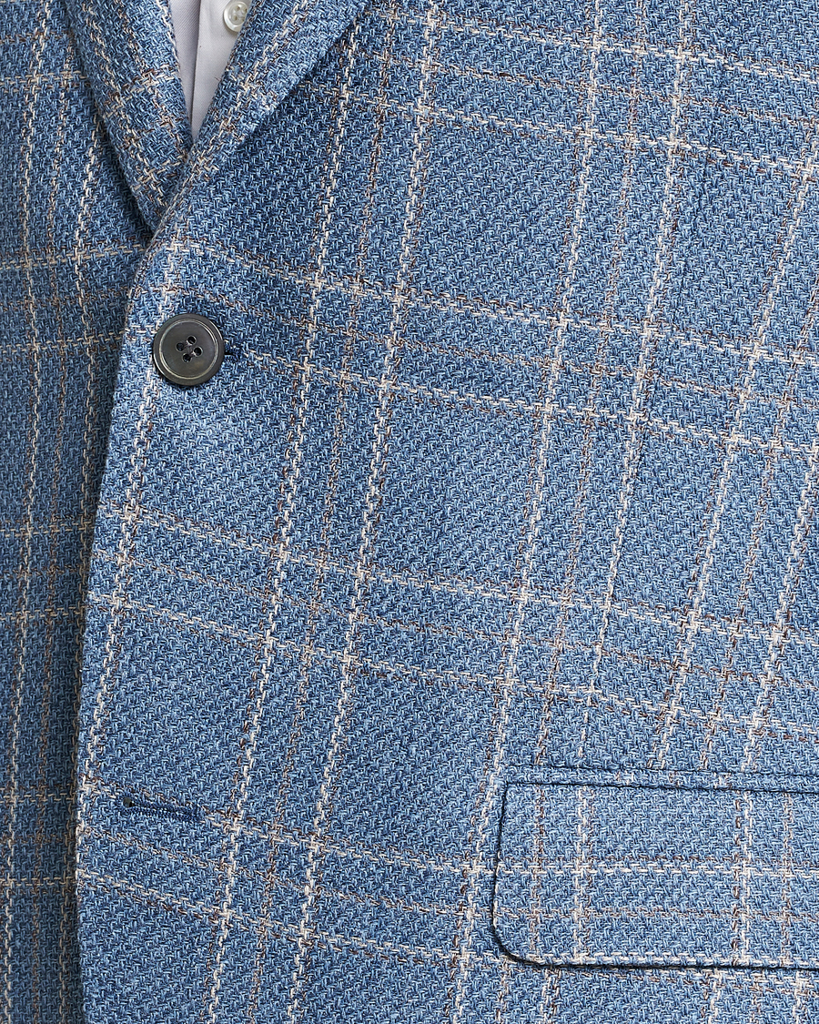 Homme | Blazers | Oscar Jacobson | Fogerty Soft Cotton/Linen/Wool Blazer Light Blue