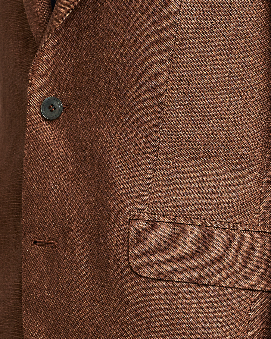 Homme | Blazers | Oscar Jacobson | Ferry Soft Linen Blazer Brown