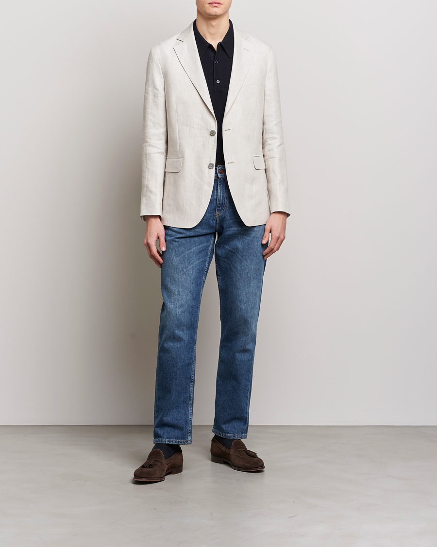 Homme | Blazers | Oscar Jacobson | Ferry Soft Linen Blazer Off White