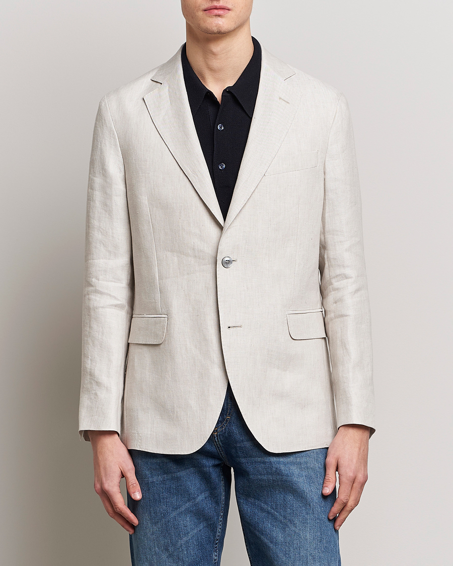 Homme | Blazers | Oscar Jacobson | Ferry Soft Linen Blazer Off White