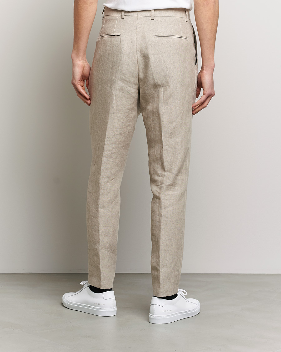 Homme | Pantalons | Oscar Jacobson | Delon Linen Trousers Beige