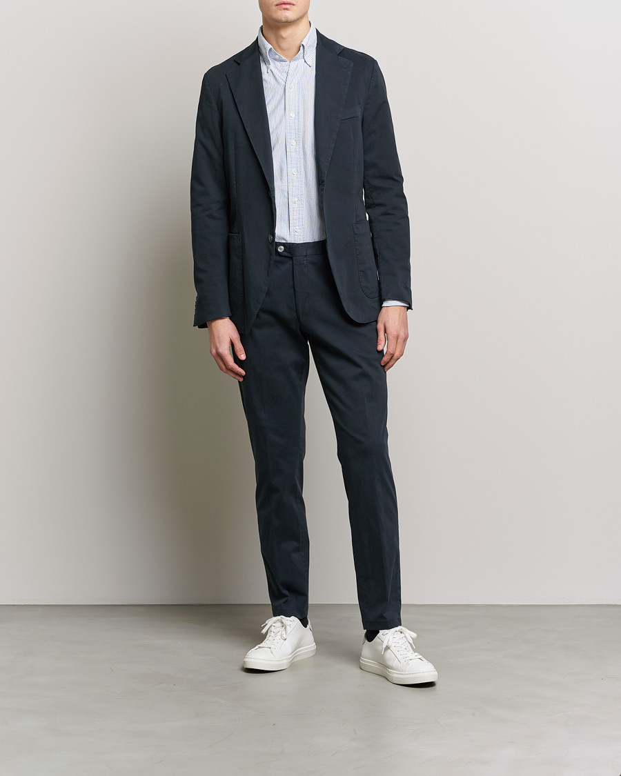Homme | Pantalons | Oscar Jacobson | Denz Casual Cotton Trousers Navy