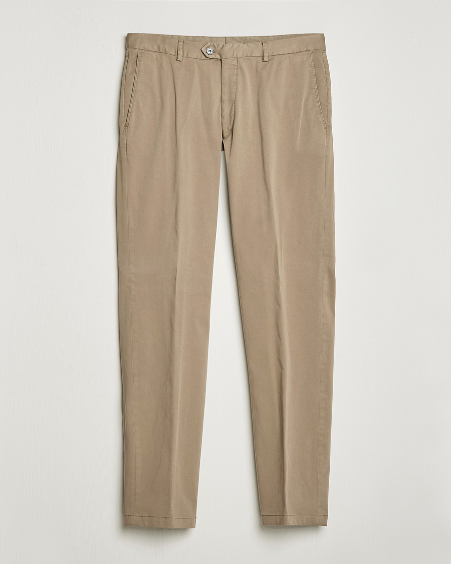 Homme | Pantalons | Oscar Jacobson | Denz Casual Cotton Trousers Beige