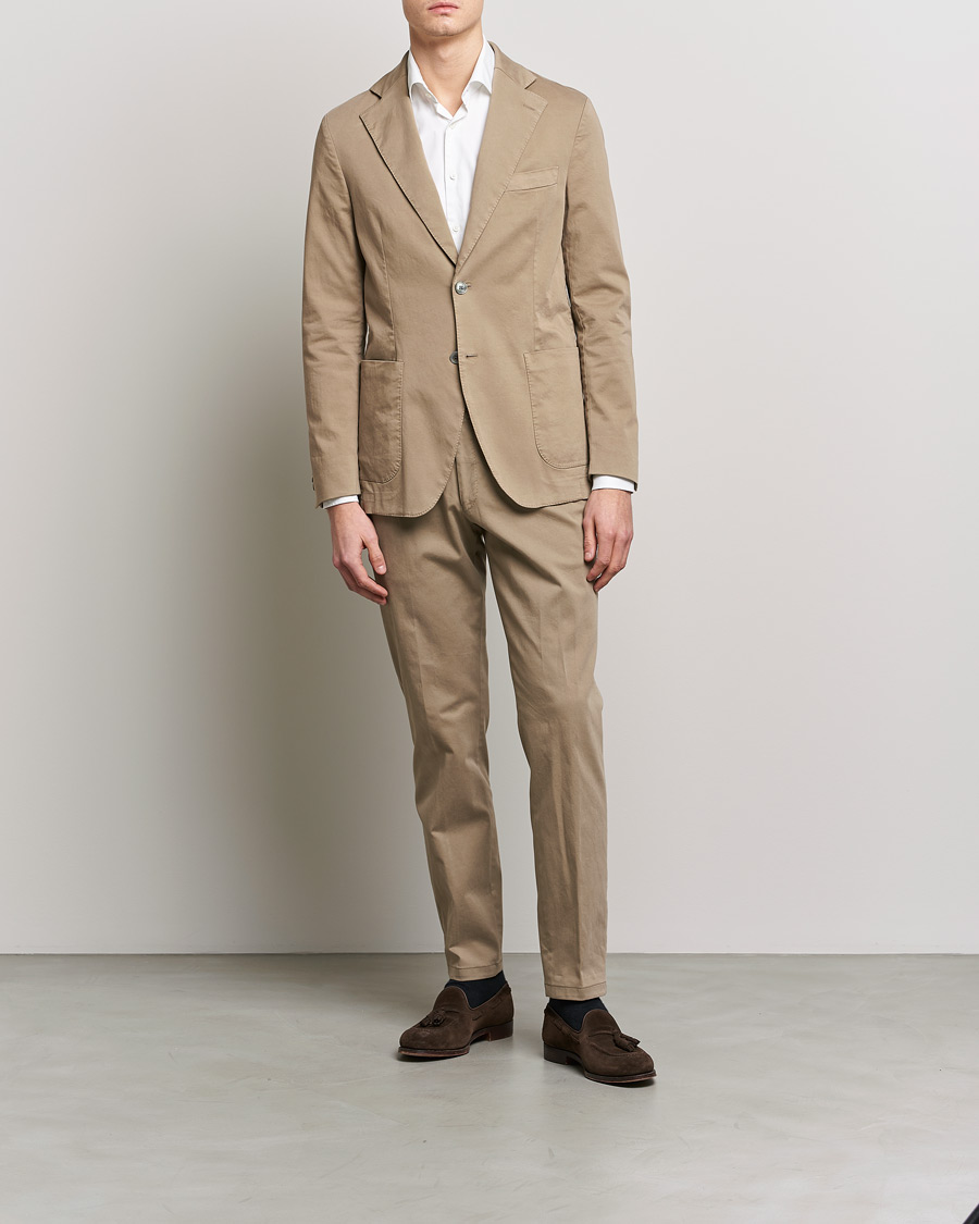 Homme | Pantalons | Oscar Jacobson | Denz Casual Cotton Trousers Beige