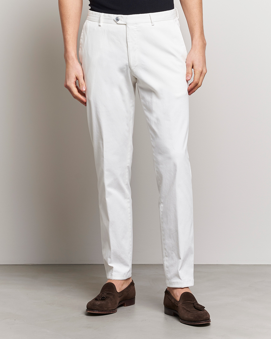 Homme | Chinos | Oscar Jacobson | Denz Casual Cotton Trousers White