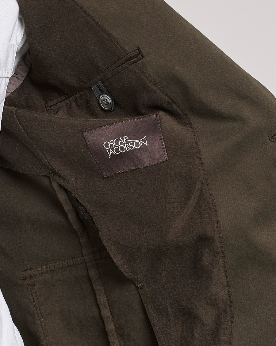 Homme | Blazers | Oscar Jacobson | Friso Cotton Safari Blazer Dark Green