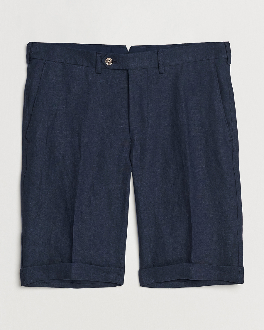 Homme | Shorts | Oscar Jacobson | Declan Linen Shorts Navy