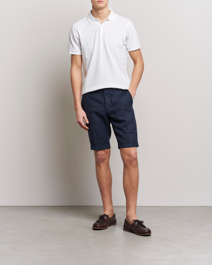 Homme | Shorts | Oscar Jacobson | Declan Linen Shorts Navy