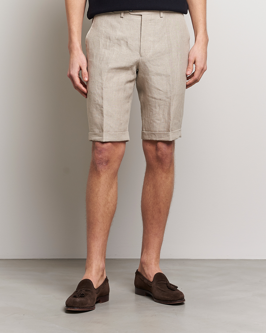 Homme | Shorts | Oscar Jacobson | Declan Linen Shorts Beige