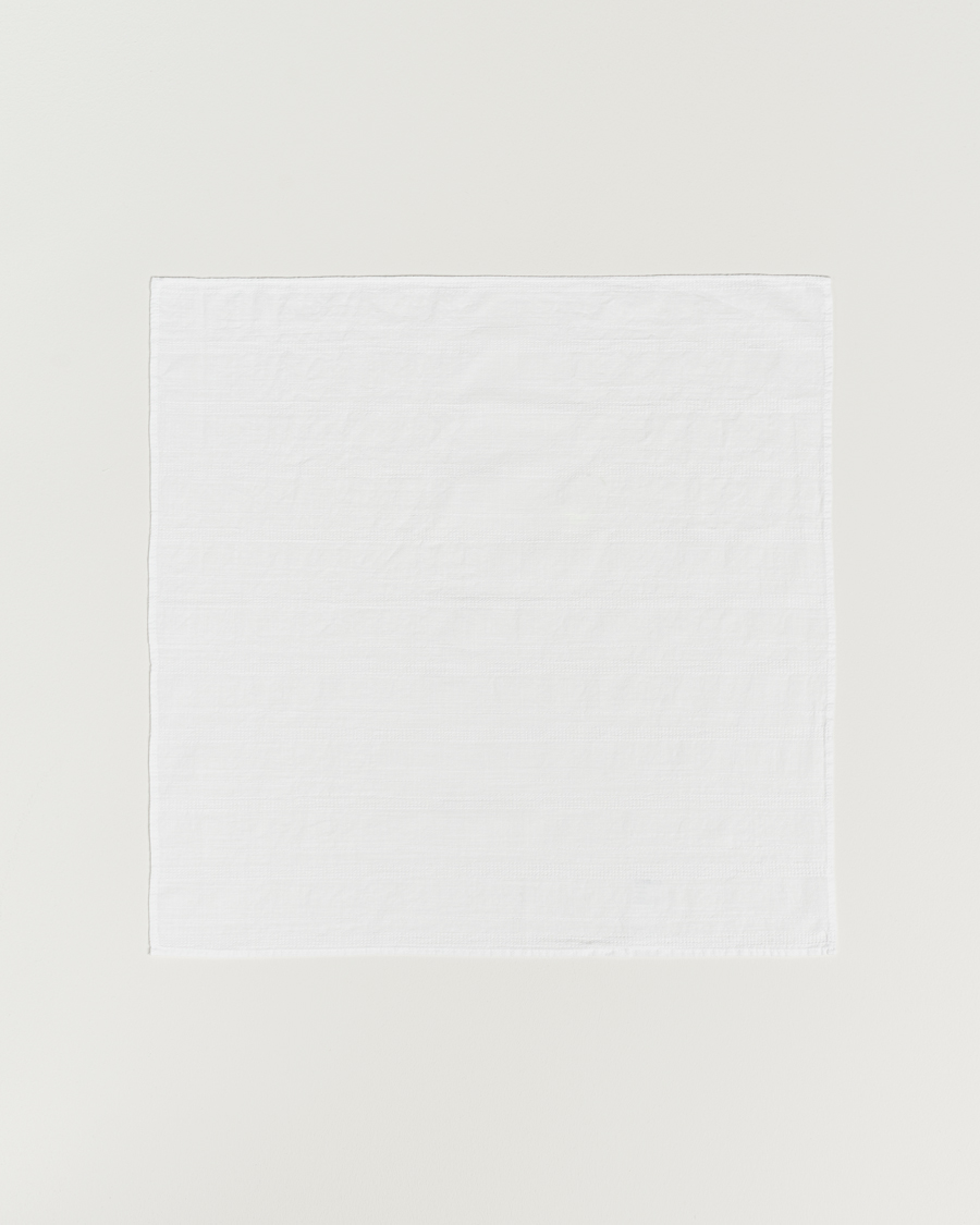Homme | Oscar Jacobson Cotton Structure Bandana White | Oscar Jacobson | Cotton Structure Bandana White