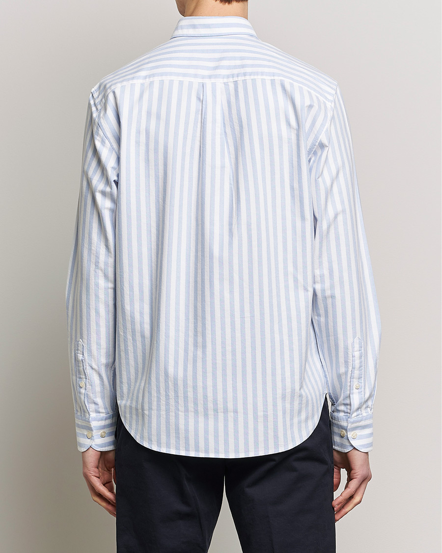 Homme | Chemises | Oscar Jacobson | Regular Fit Button Down Striped Oxford Shirt Blue