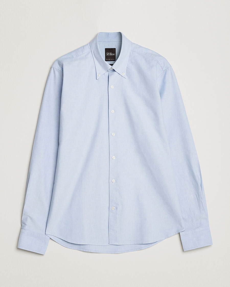 Homme | Chemises | Oscar Jacobson | Regular Fit Button Down Oxford Shirt Light Blue